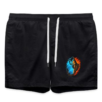 Angel Angeln Kinder Jungen Angler Herren - Badeshorts - Schwarz - Vorne - AI Model Male 185 light (185cm)
