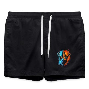 Bowlingkugel Herren Kinder Jungen Bowling - Badeshorts - Schwarz - Vorne - AI Model Male 185 light (185cm)