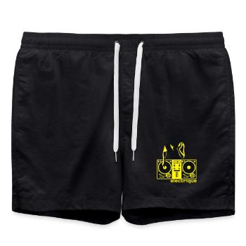 discotheque electrique - Badeshorts - Schwarz - Vorne - AI Model Male 185 light (185cm)
