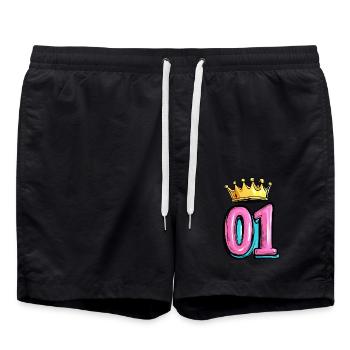 1 Couronne de chiffres - Short de bain - noir - Devant - AI Model Male 185 light (185cm)