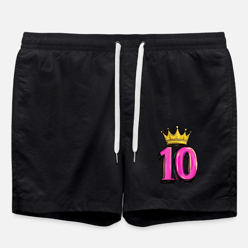 10 Number Crown - Swim Trunks - black