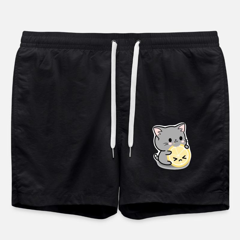 Chat citron - Short de bain - noir