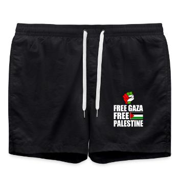 Free gaza free palestine - Badeshorts - Schwarz - Vorne - AI Model Male 185 light (185cm)