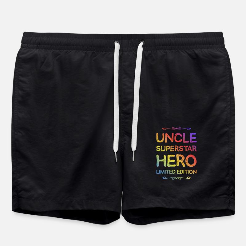 Meilleur oncle héros dicton - Short de bain - noir