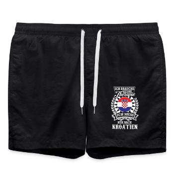 Kroatien statt Therapie – Dein Traumziel - Badeshorts - Schwarz - Vorne - AI Model Male 185 light (185cm)