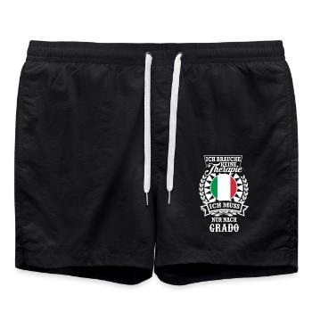 Ich brauche keine Therapie – nur Grado - Badeshorts - Schwarz - Vorne - AI Model Male 185 light (185cm)