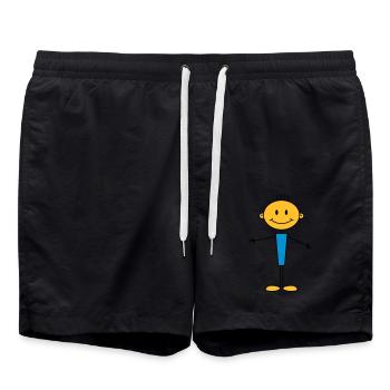 boy - Swim Trunks - black - Front - AI Model Male 185 light (185cm)