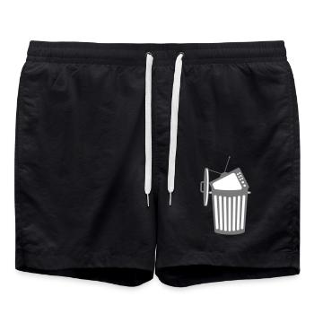 trash tv fernseher programm verdummung scheisse sc - Badeshorts - Schwarz - Vorne - AI Model Male 185 light (185cm)