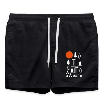 Camping - Swim Trunks - black - Front - AI Model Male 185 light (185cm)