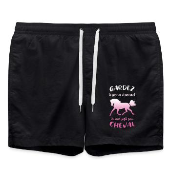 Gardez le prince charmant je veux son cheval - Badeshorts - Schwarz - Vorne - AI Model Male 185 light (185cm)