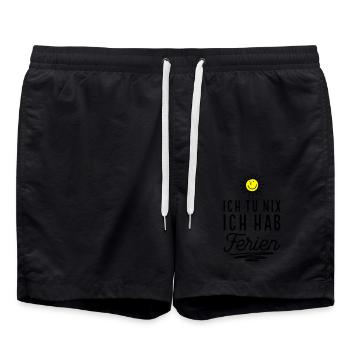 Endlich Ferien - Badeshorts - Schwarz - Vorne - AI Model Male 185 light (185cm)