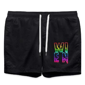 wien rs arc-en-ciel - Short de bain - noir - Devant - AI Model Male 185 light (185cm)