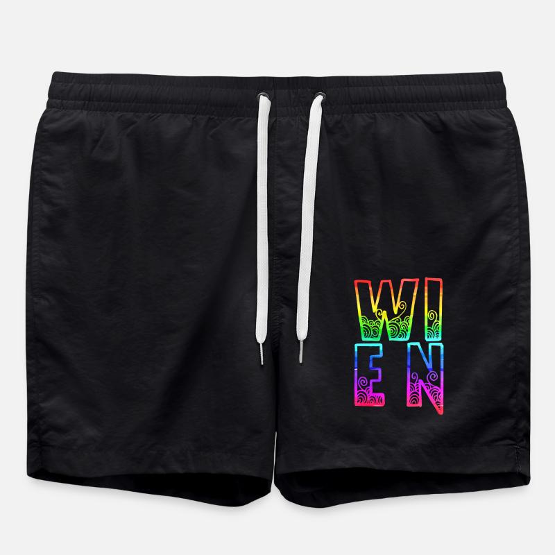 wien rs regenbogen - Badeshorts - Schwarz