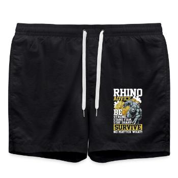 Rhino Advice Be Strong Stand Firm Stay Sharp - Badeshorts - Schwarz - Vorne - AI Model Male 185 light (185cm)