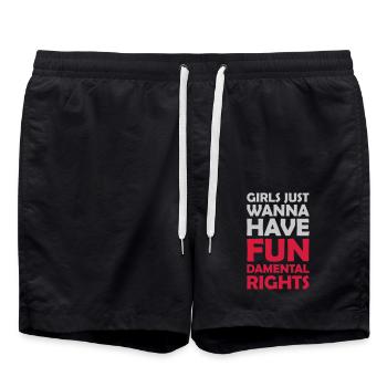 veulent avoir des droits fondamentaux - Short de bain - noir - Devant - AI Model Male 185 light (185cm)