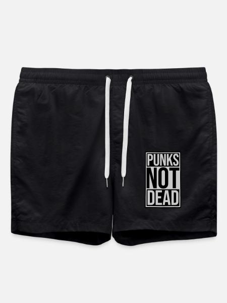 punks not dead quote - Swim Trunks - black