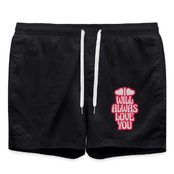 I will always love - Swim Trunks - black - Front - AI Model Male 185 light (185cm)