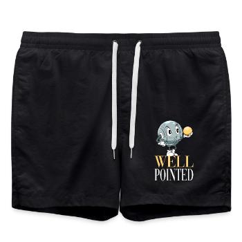 Well Pointed für einen Petanque Spieler - Badeshorts - Schwarz - Vorne - AI Model Male 185 light (185cm)