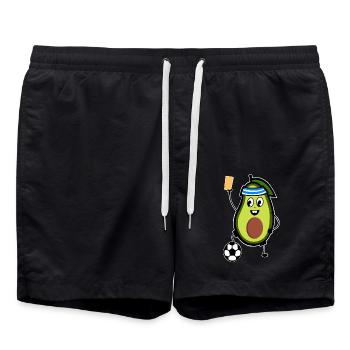 Carton jaune de l’arbitre de football Avocado - Short de bain - noir - Devant - AI Model Male 185 light (185cm)