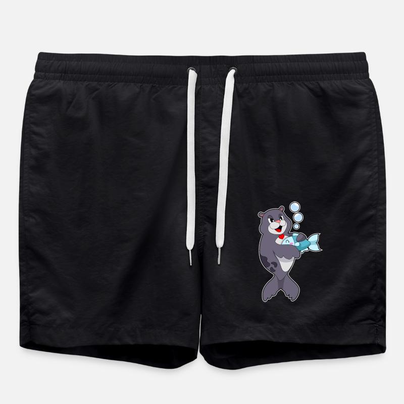 Seal Fish - Swim Trunks - black