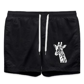 Girafe mignonne avec un look mignon - Short de bain - noir - Devant - AI Model Male 185 light (185cm)