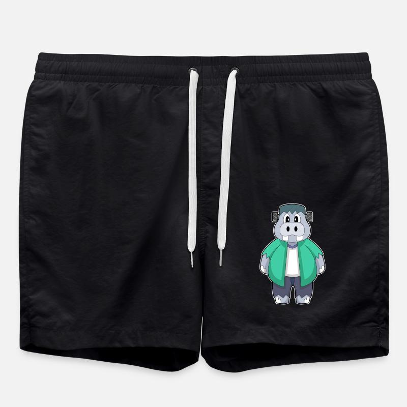Hippopotamus Halloween - Swim Trunks - black