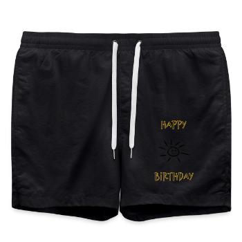 HAPPY BIRTHDAY. JOYEUX ANNIVERSAIRE. ANNIVERSAIRE. - Short de bain - noir - Devant - AI Model Male 185 light (185cm)