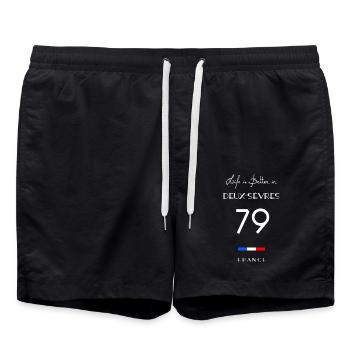 La vie en DEUX-SÈVRES Numéro 79 Poitou Charentes - Short de bain - noir - Devant - AI Model Male 185 light (185cm)