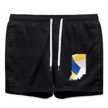 Real Volleyball in the Indiana State Map - Swim Trunks - black - Front - AI Model Male 185 light (185cm)