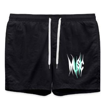 Music Cool Letters Style Design Party Life - Swim Trunks - black - Front - AI Model Male 185 light (185cm)