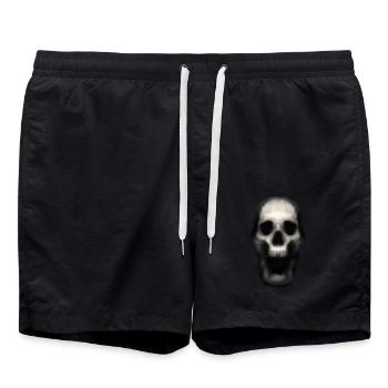 Schädel 8 - Badeshorts - Schwarz - Vorne - AI Model Male 185 light (185cm)