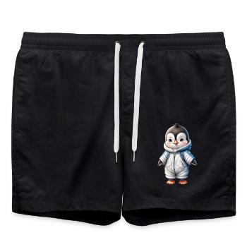 Hiver Mignon Pingouin Retour à l’école - Short de bain - noir - Devant - AI Model Male 185 light (185cm)