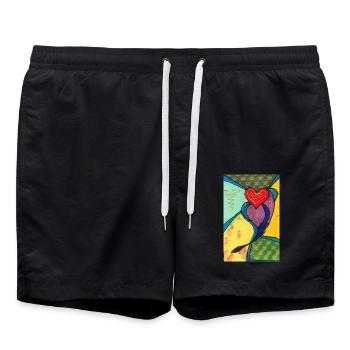Cœur - Short de bain - noir - Devant - AI Model Male 185 light (185cm)