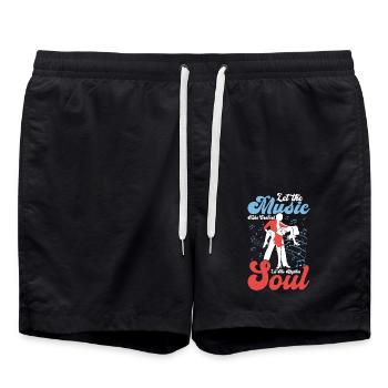 Laisser la musique prendre le contrôle Salsa Danse Musique latine - Short de bain - noir - Devant - AI Model Male 185 light (185cm)