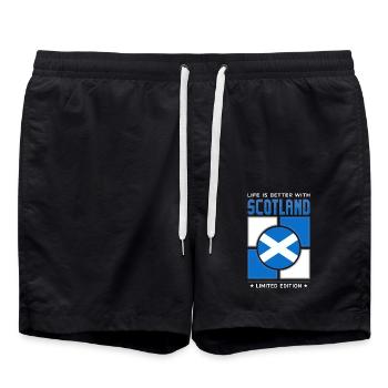 Scotland - Badeshorts - Schwarz - Vorne - AI Model Male 185 light (185cm)