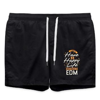 Impossible d’avoir une vie heureuse sans EDM - Short de bain - noir - Devant - AI Model Male 185 light (185cm)