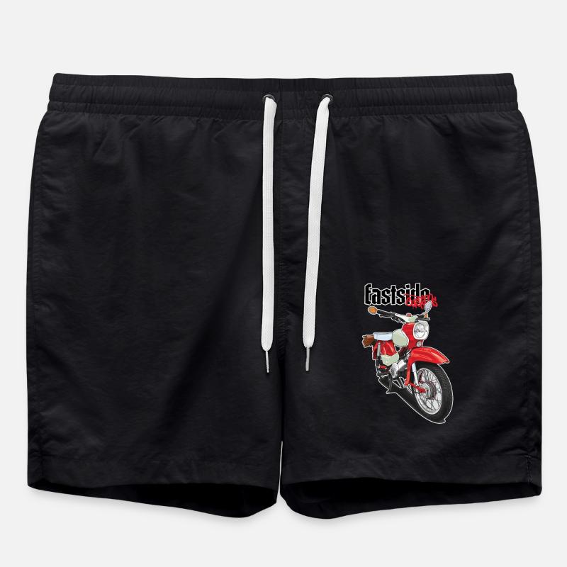 Étoile (rouge) // Illustration - Short de bain - noir