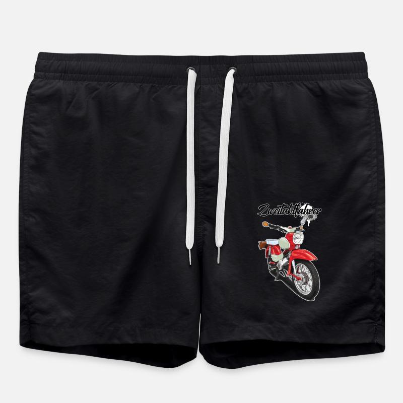 Star (rot) // Illustration - Badeshorts - Schwarz