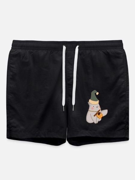 Christmas cat - Swim Trunks - black