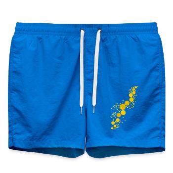 Diagonal Bubbles - Gold / Yellow - Swim Trunks - cobalt blue - Front