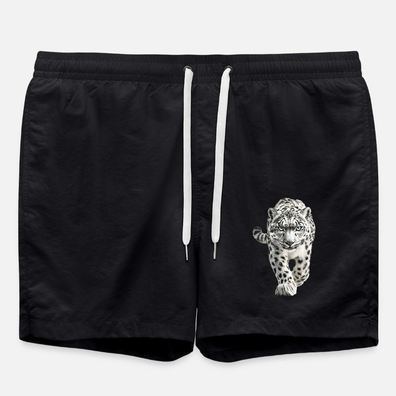 Schneeleopard - Badeshorts - Schwarz