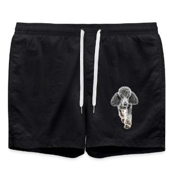 Pudel - Badeshorts - Schwarz - Vorne - AI Model Male 185 light (185cm)
