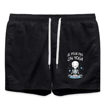 J'peux pas j'ai yoga - Short de bain - noir - Devant - AI Model Male 185 light (185cm)