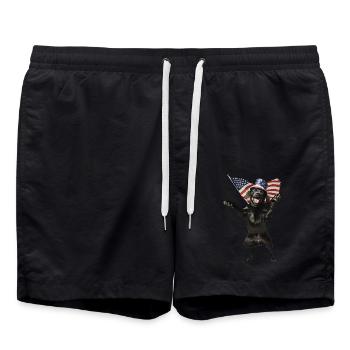 Labrador Retriever - Badeshorts - Schwarz - Vorne - AI Model Male 185 light (185cm)