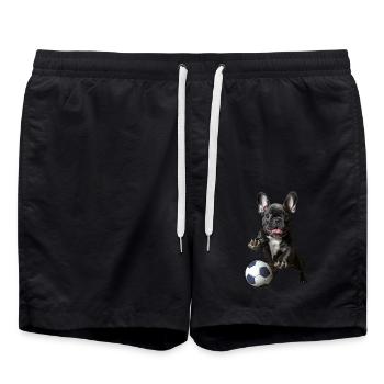 Französische Bulldogge - Badeshorts - Schwarz - Vorne - AI Model Male 185 light (185cm)