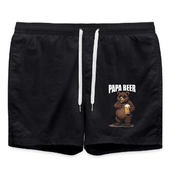 papa bier - Badeshorts - Schwarz - Vorne - AI Model Male 185 light (185cm)