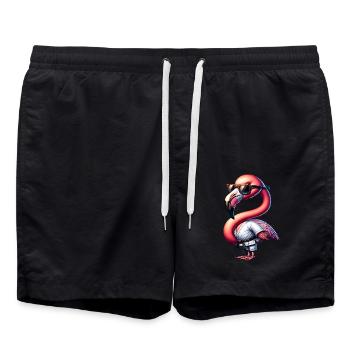 Cool Karaté Flamingo avec lunettes de soleil - Short de bain - noir - Devant - AI Model Male 185 light (185cm)