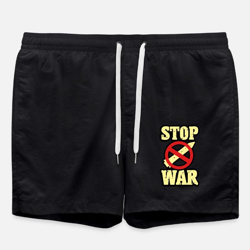 Gegen Krieg - Badeshorts - Schwarz