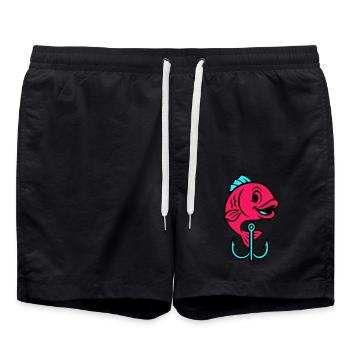Fish Fish Hook Comic - Swim Trunks - black - Front - AI Model Male 185 light (185cm)