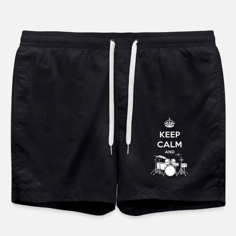 Keep Calm - Schlagzeug - Drums - Swim Trunks - black